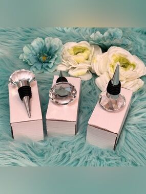 3 Pc. Diamond Bling Wine Stoppers or Champagne Corks NEW!